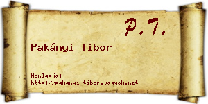 Pakányi Tibor névjegykártya